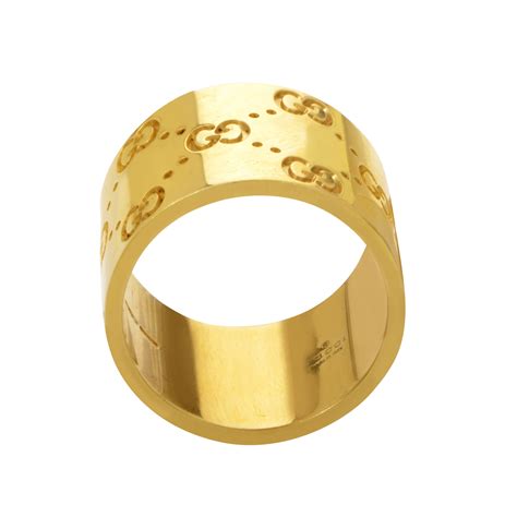 icon band ring by gucci used|gucci gold textured icon ring.